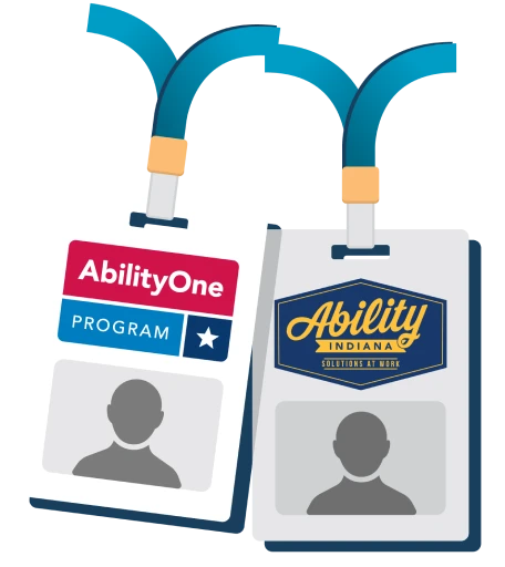 AbilityOne and Ability Indiana logos